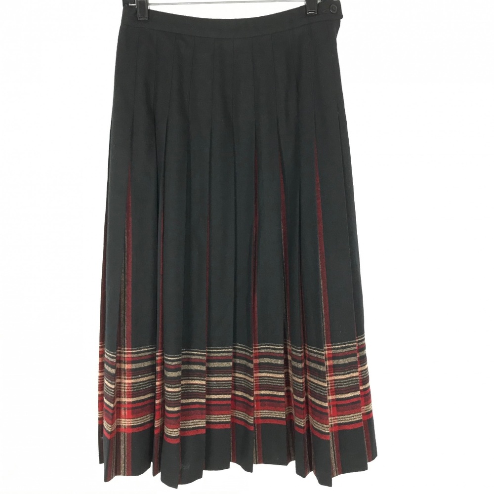 Pendleton Blue Virgin Wool Pleated Plaid Skirt 10